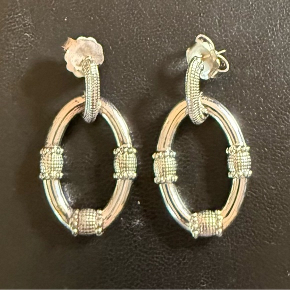 Judith Ripka Sterling Silver Forward Facing Hoop Earring With 18K Post